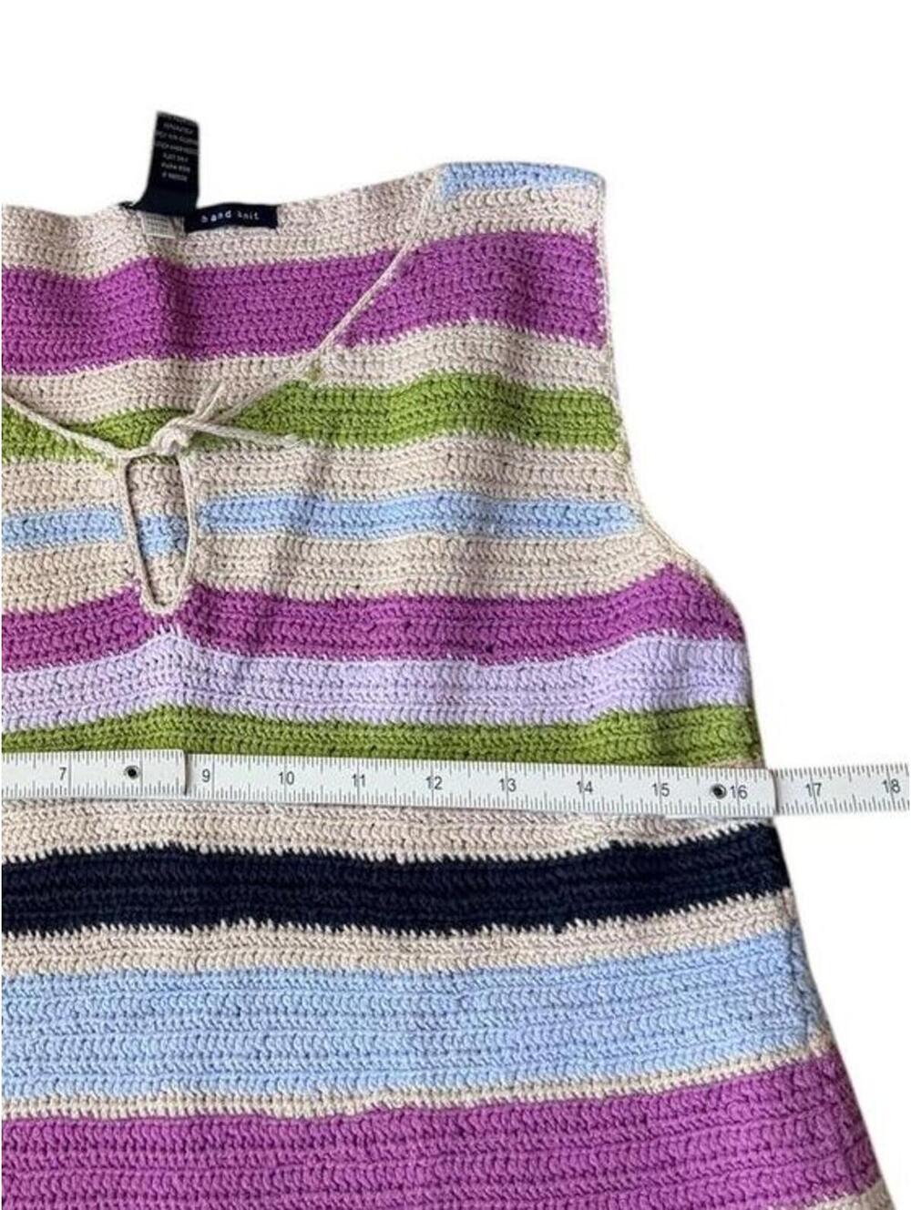 Gap Hand Knit‎ Striped Tank Top Sleeveless Knit Sweater Size S - Picture 7 of 8